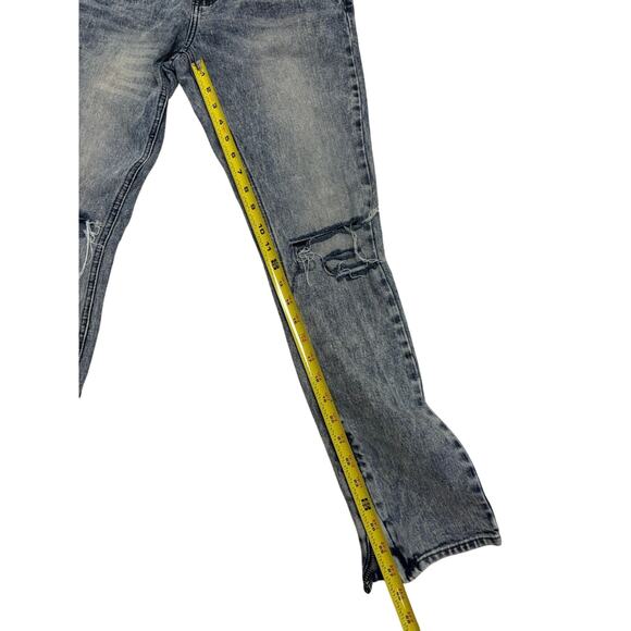 Pac Sun Distressed Stacked Skinny Ripped Knees Jeans - Size 29/30 - Picture 6 of 7